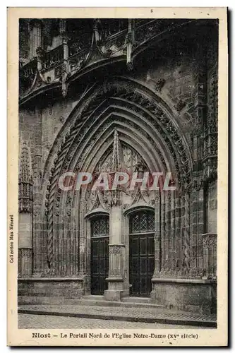 Cartes postales Niort Le Portail Nord de l&#39Eglise Notre Dame