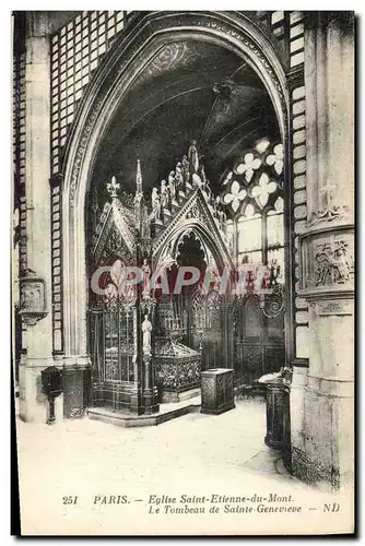 Cartes postales Paris Eglise Saint Etienne du Mont Le Tombeau de Sainte Genevieve