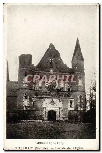Cartes postales Tilloloy Facade de L'Eglise Militaria
