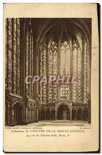 Cartes postales Paris Sainte chapelle Interieur