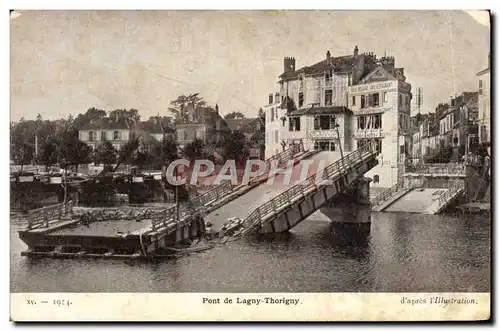 Cartes postales Pont de Lagny Thorigny Militaria