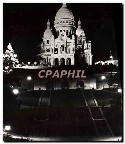 Moderne Karte Paris Le Sacre Coeur illumine