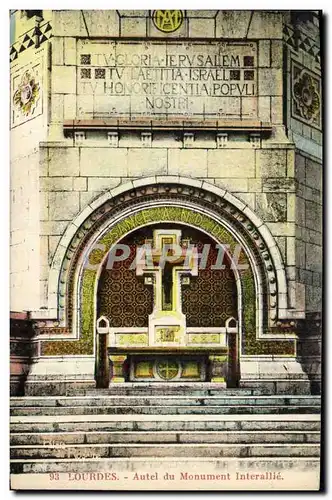 Cartes postales Lourdes Autel du Monument Interallie