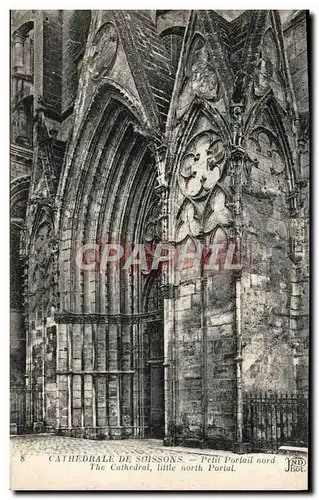 Cartes postales Cathedrale De Soissons Petit Portail nord