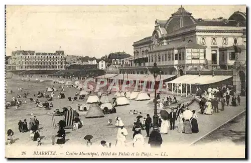 Ansichtskarte AK Biarritz Casino Municipal Hotel du Palais et la Plage