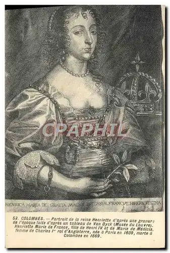Cartes postales Colombes Portrait de la reine Henriette