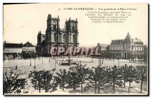 Cartes postales Vitry Le Franvois Vue Generale de la Place d&#39Armes