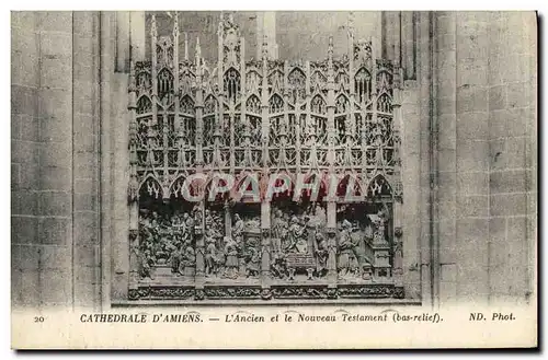 Cartes postales Cathedrale d&#39Amiens L&#39Ancien et le Nouveau Testament Bas relief