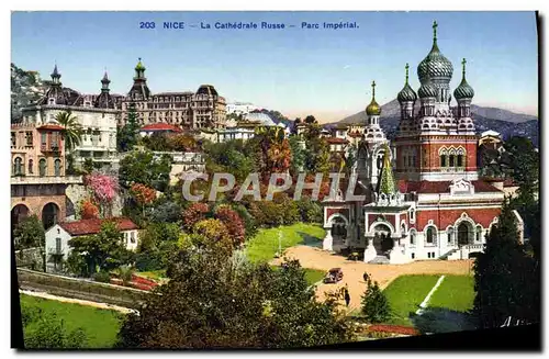 Ansichtskarte AK Nice La Cathedrale Russe Parc Imperial Russie Russia