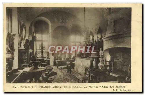 Cartes postales Institut De France Abbaye de Chaalis Le Hall ou Salle des Moines