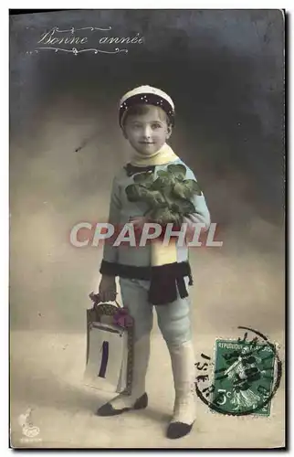 Cartes postales Bonne Annee Enfant Trefle