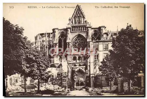 Ansichtskarte AK Reims La Cathedrale le Transept Militaria