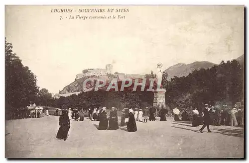 Cartes postales Lourdes Souvenirs et Sites La Vierge courennee et le Fort