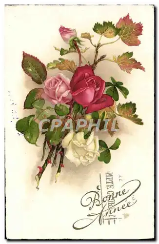 Cartes postales Bonne Annee Fleurs