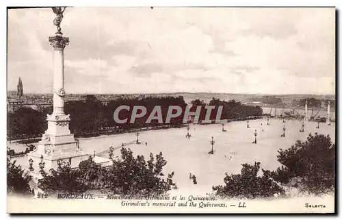 Ansichtskarte AK Bordeaux Monument des Girondins et des Quinconces