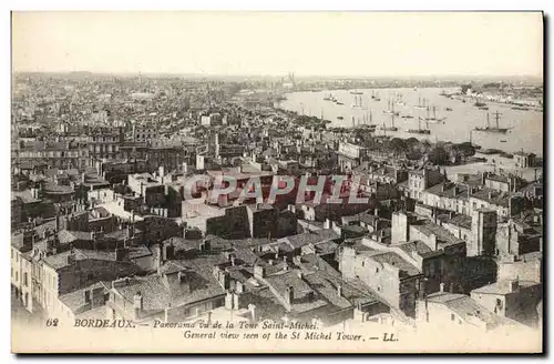 Cartes postales Bordeaux Panroma vu De la Tour Saint Michel