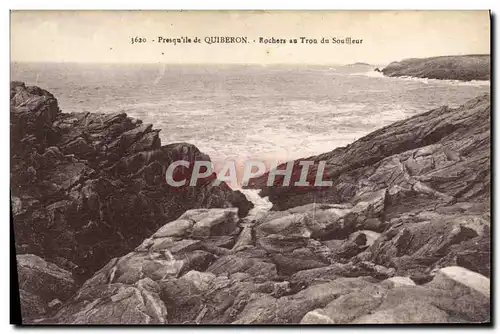 Ansichtskarte AK Presqu&#39ile de Quiberon Rochers au Trou du Souffleur