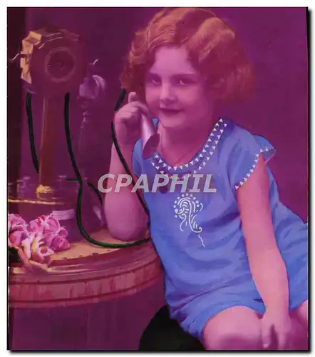 Ansichtskarte AK Enfant Telephone