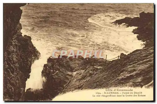 Ansichtskarte AK St Lunaire Pointe du Decolle La Mer s&#39engouffrant dans la Grotte des Sirenes