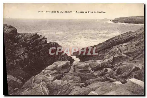 Ansichtskarte AK Presqu&#39ile de Quiberon Rochers au Trou du Souffleur