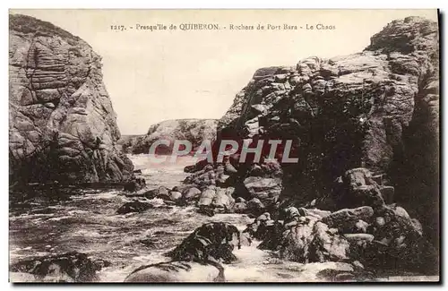 Ansichtskarte AK Presqu&#39ile de Quiberon Rochers de Port Bara Le chaos