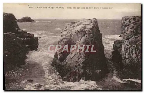 Ansichtskarte AK Presqu&#39ile de Quiberon Dans les Couloirs de Port Bara a Pleine Mer