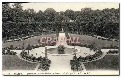 Cartes postales Meaux Jardin de I&#39Ancien Eveche Le Parterre dessine par Le Notre