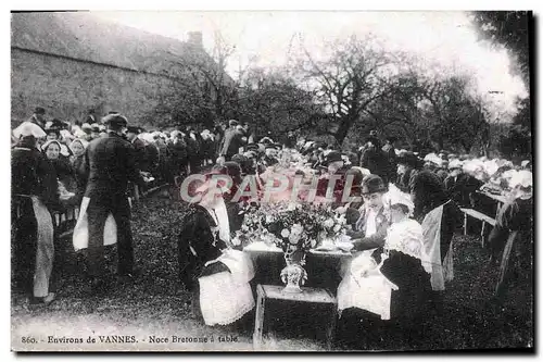 REPRO Environs de Vannes Noce Bretonne a table Folklore