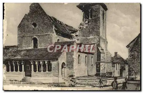 Cartes postales Cauroy les Hermonville L&#39eglise apres le bombardement Militaria