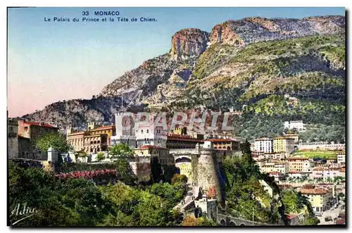 Cartes postales Monaco Le Palais du Prince et la Tete de Chien