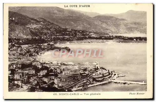 Cartes postales Monte Carlo Vue Generale