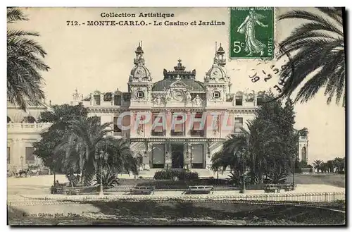 Cartes postales Monte Carlo Le Casino et les jardins