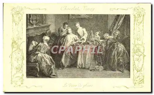 Cartes postales Fantaisie Publicite Chocolat Vinay Le desir de plaire Pater Coiffeur