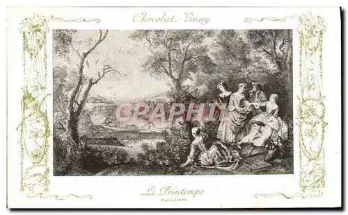 Cartes postales Fantaisie Publicite Chocolat Vinay Le Printemps Lancret