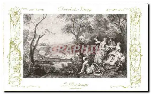 Cartes postales Fantaisie Publicite Chocolat Vivay Le printemps Lancret