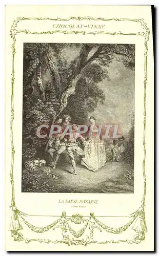 Cartes postales Fantaisie Publicite Chocolat Vivay La danse paysanne Watteau