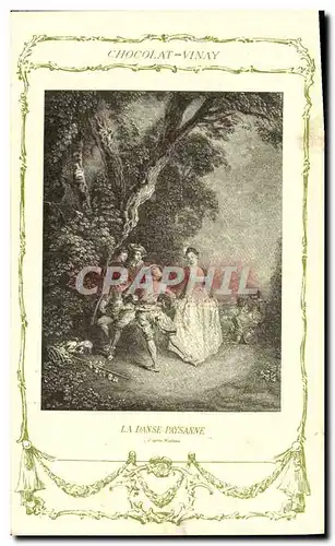 Cartes postales Fantaisie Publicite Chocolat Vivay La danse paysanne Watteau