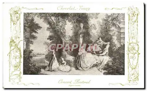 Cartes postales Fantaisie Publicite Chocolat Vivay Concert pastoral Lancret