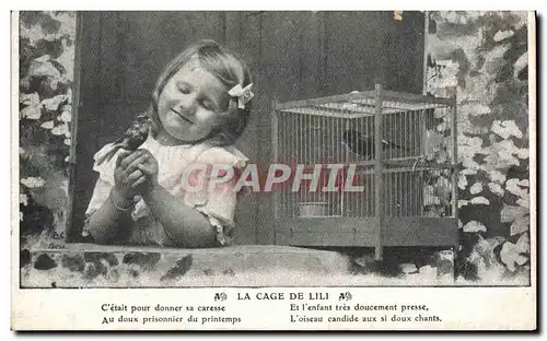 Ansichtskarte AK Fantaisie Enfant Oiseau