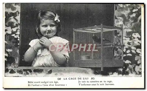 Cartes postales Fantaisie Enfant Oiseau