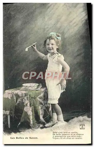 Cartes postales Fantaisie Enfant Les bulles de savon