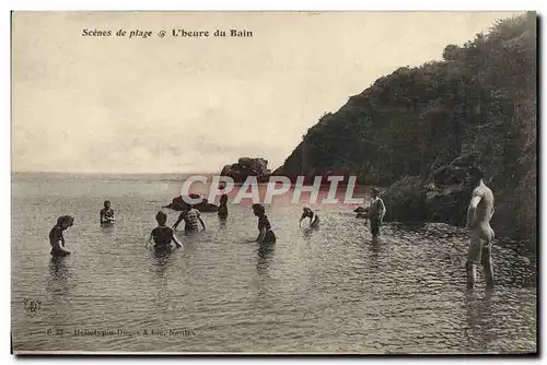 Cartes postales Fantaisie Scenes de plage L&#39heure du bain Maillot de bain