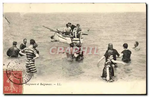 Ansichtskarte AK Fantaisie Baigneurs et baigneuses Folklore Maillot de bain