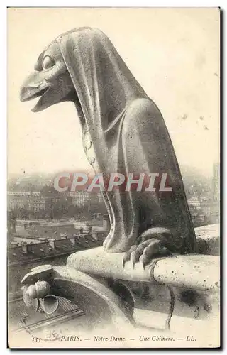 Cartes postales Paris Notre Dame Une chimere