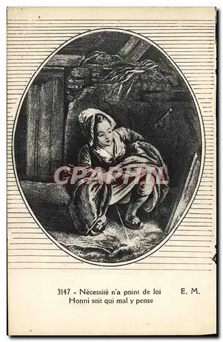 Cartes postales Fantaisie Necessite n'a point de loi Enfant urinant