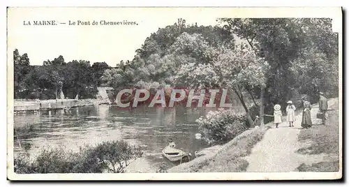 Cartes postales La Marne Le pont de Chennevieres