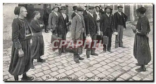 Cartes postales A la caserne L&#39arrivee des bleus Militaria