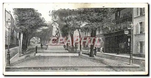 Cartes postales Melun Monument Pasteur et boulevard Victor Hugo