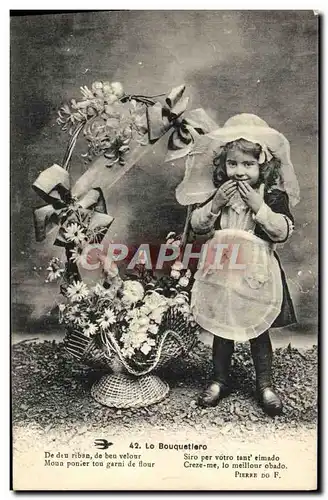 Cartes postales Fantaisie Enfant Lo Bouquetiero Folklore