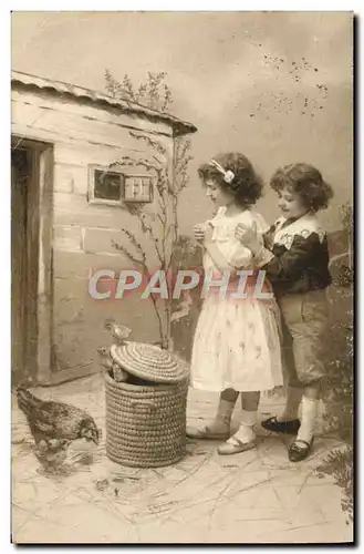 Cartes postales Fantaisie Enfants Poule